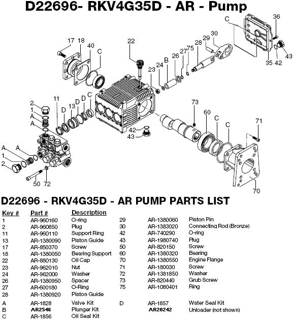 Excell EXHP3540 pump parts